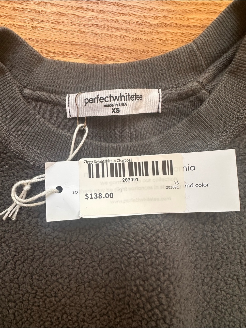 perfectwhitetee Ziggy Charcoal Crewneck Sweatshirt - Picture 2 of 3